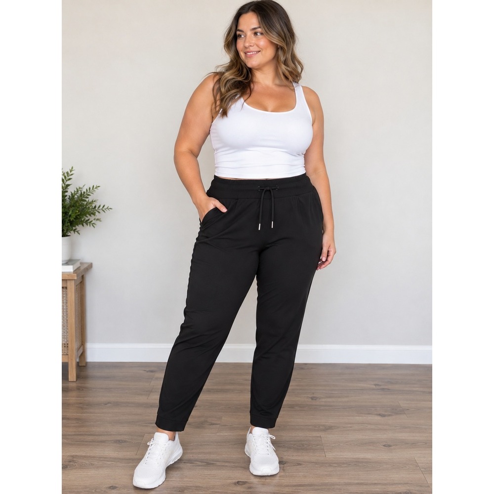 Lululemon Keep Moving Pant Women 18 Black Excellent High-Rise 7/8 Nulux LW5DO8S